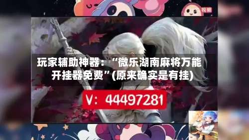 玩家辅助神器：“微乐湖南麻将万能开挂器免费	”(原来确实是有挂)-第1张图片