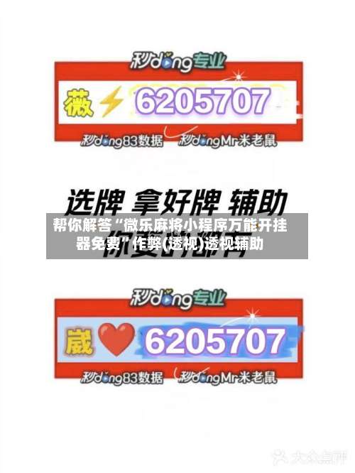 帮你解答“微乐麻将小程序万能开挂器免费”作弊(透视)透视辅助-第1张图片