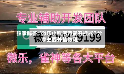 独家解答“微乐小程序万能开挂器”分享必要外挂教程-第1张图片
