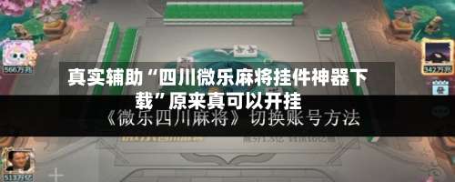 真实辅助“四川微乐麻将挂件神器下载”原来真可以开挂-第3张图片