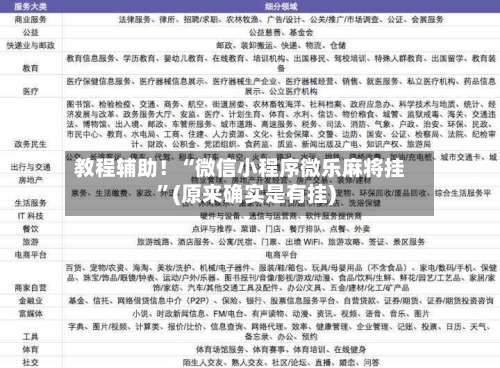 教程辅助！“微信小程序微乐麻将挂”(原来确实是有挂)-第2张图片