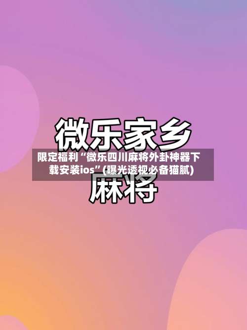 限定福利“微乐四川麻将外卦神器下载安装ios	”(曝光透视必备猫腻)-第2张图片