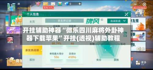 开挂辅助神器“微乐四川麻将外卦神器下载苹果”开挂(透视)辅助教程-第2张图片