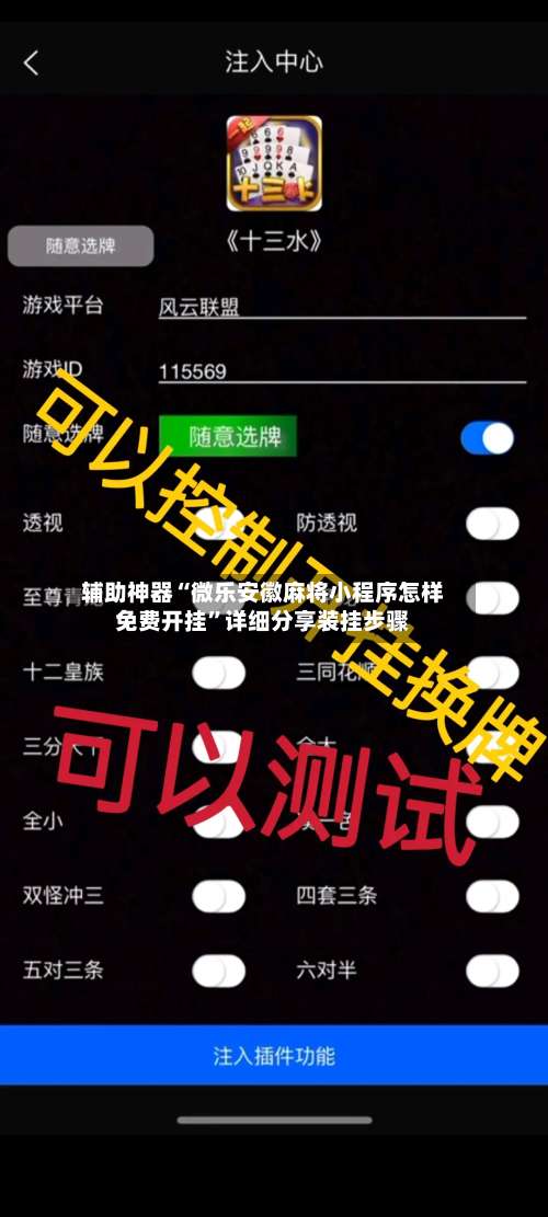辅助神器“微乐安徽麻将小程序怎样免费开挂	”详细分享装挂步骤-第1张图片
