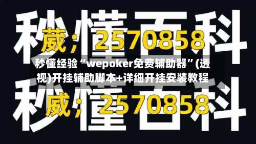 秒懂经验“wepoker免费辅助器”(透视)开挂辅助脚本+详细开挂安装教程-第1张图片