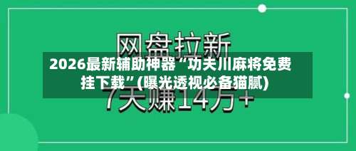 2026最新辅助神器“功夫川麻将免费挂下载	”(曝光透视必备猫腻)-第1张图片