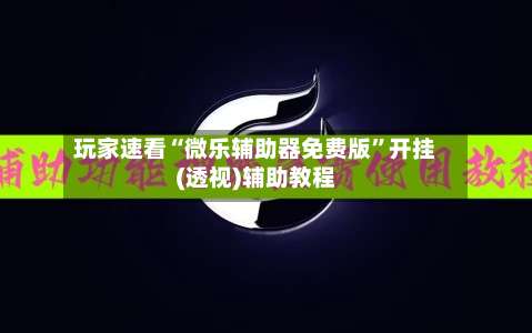 玩家速看“微乐辅助器免费版”开挂(透视)辅助教程-第1张图片