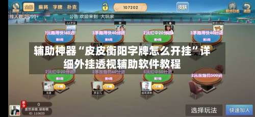 辅助神器“皮皮衡阳字牌怎么开挂”详细外挂透视辅助软件教程-第1张图片