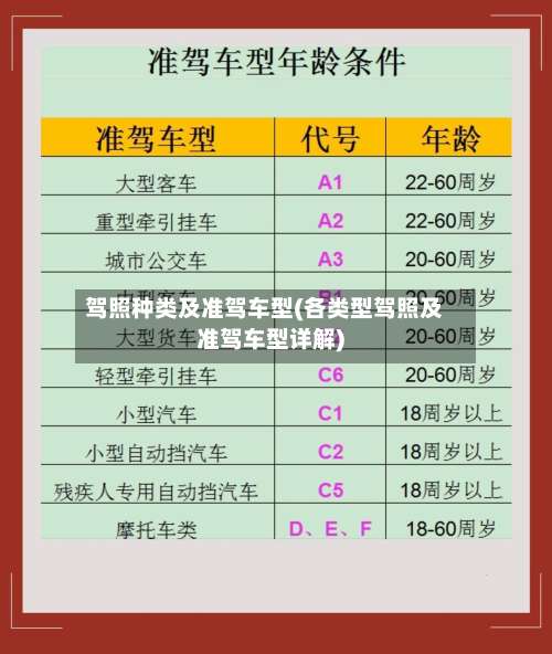 驾照种类及准驾车型(各类型驾照及准驾车型详解)-第1张图片