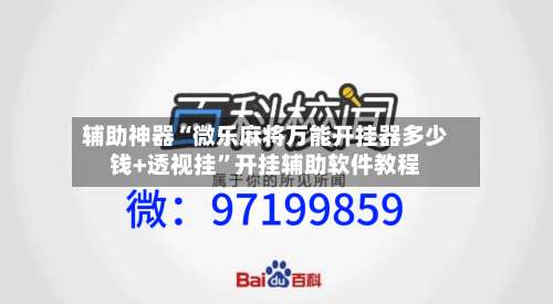 辅助神器“微乐麻将万能开挂器多少钱+透视挂	”开挂辅助软件教程-第2张图片