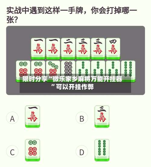 限时分享“微乐家乡麻将万能开挂器	”可以开挂作弊-第2张图片