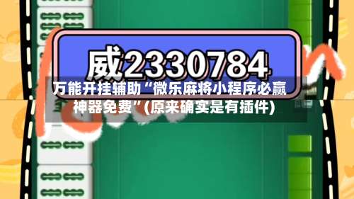 万能开挂辅助“微乐麻将小程序必赢神器免费”(原来确实是有插件)-第1张图片