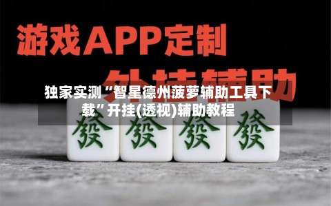 独家实测“智星德州菠萝辅助工具下载”开挂(透视)辅助教程-第1张图片