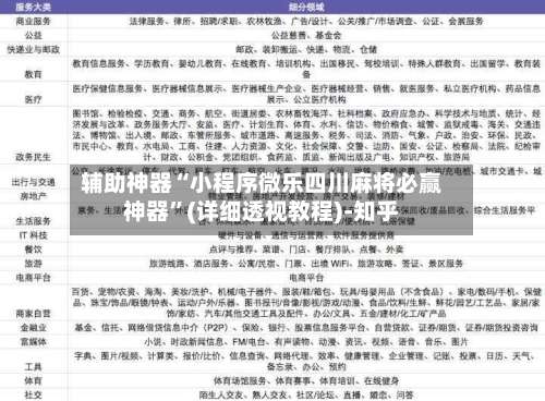 辅助神器“小程序微乐四川麻将必赢神器	”(详细透视教程)-知乎-第2张图片