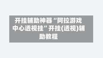 开挂辅助神器“阿拉游戏中心透视挂”开挂(透视)辅助教程-第1张图片
