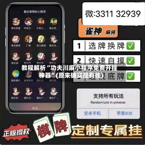 教程解析“功夫川麻小程序免费开挂神器”(原来确实是有挂)-第2张图片