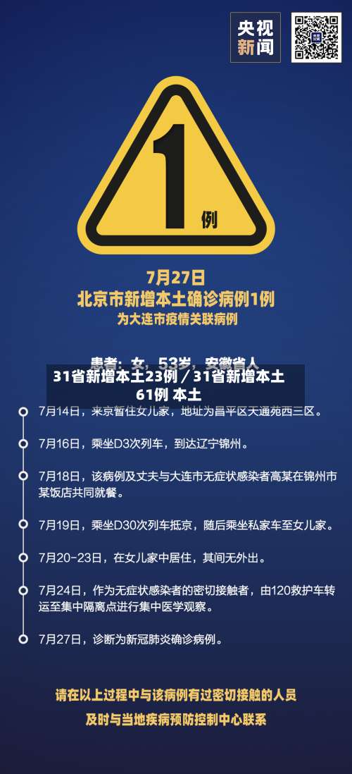 31省新增本土23例／31省新增本土61例 本土-第2张图片
