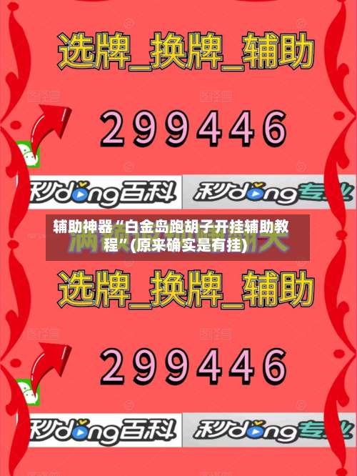 辅助神器“白金岛跑胡子开挂辅助教程”(原来确实是有挂)-第3张图片