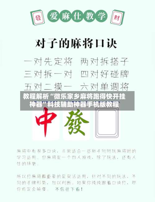 教程解析“微乐家乡麻将跑得快开挂神器”科技辅助神器手机版教程-第1张图片