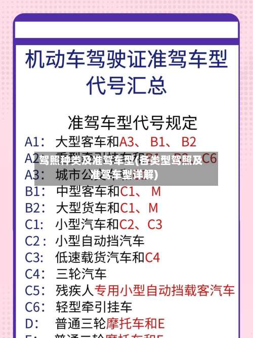 驾照种类及准驾车型(各类型驾照及准驾车型详解)-第1张图片