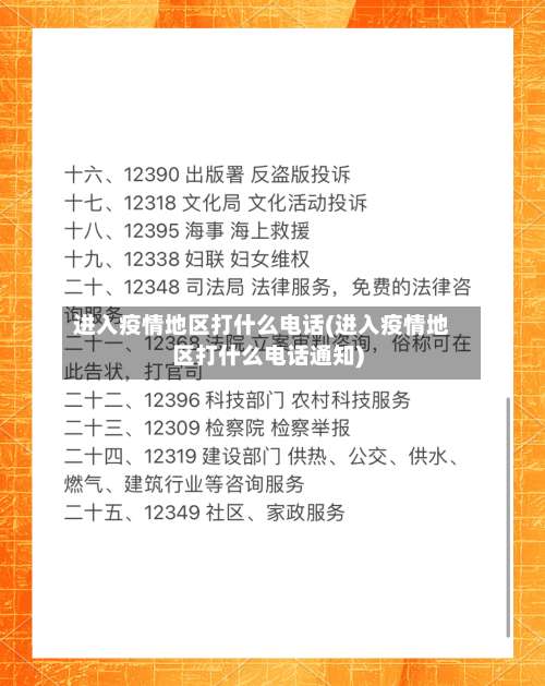 进入疫情地区打什么电话(进入疫情地区打什么电话通知)-第1张图片