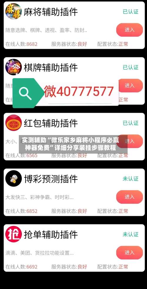 实测辅助“微乐家乡麻将小程序必赢神器免费”详细分享装挂步骤教程-第3张图片