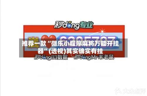 推荐一款“微乐小程序麻将万能开挂器”(透视)其实确实有挂-第1张图片