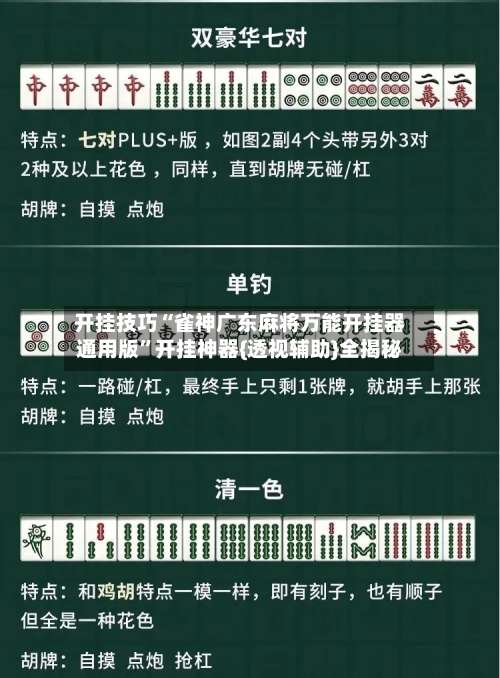 开挂技巧“雀神广东麻将万能开挂器通用版”开挂神器{透视辅助}全揭秘-第1张图片