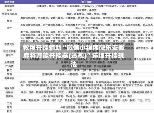教程开挂辅助“微信小程序微乐安徽麻将万能开挂器(透视)	”详细开挂玩法-第1张图片