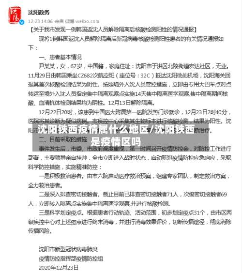 沈阳铁西疫情属什么地区/沈阳铁西是疫情区吗-第1张图片