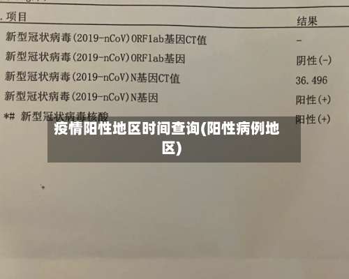 疫情阳性地区时间查询(阳性病例地区)-第1张图片