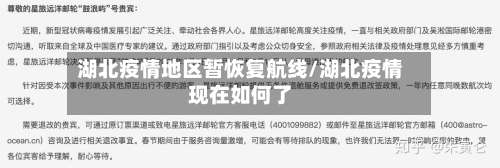湖北疫情地区暂恢复航线/湖北疫情现在如何了-第2张图片