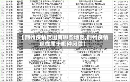 【荆州疫情范围有哪些地区,荆州疫情现在属于哪种风险】-第1张图片