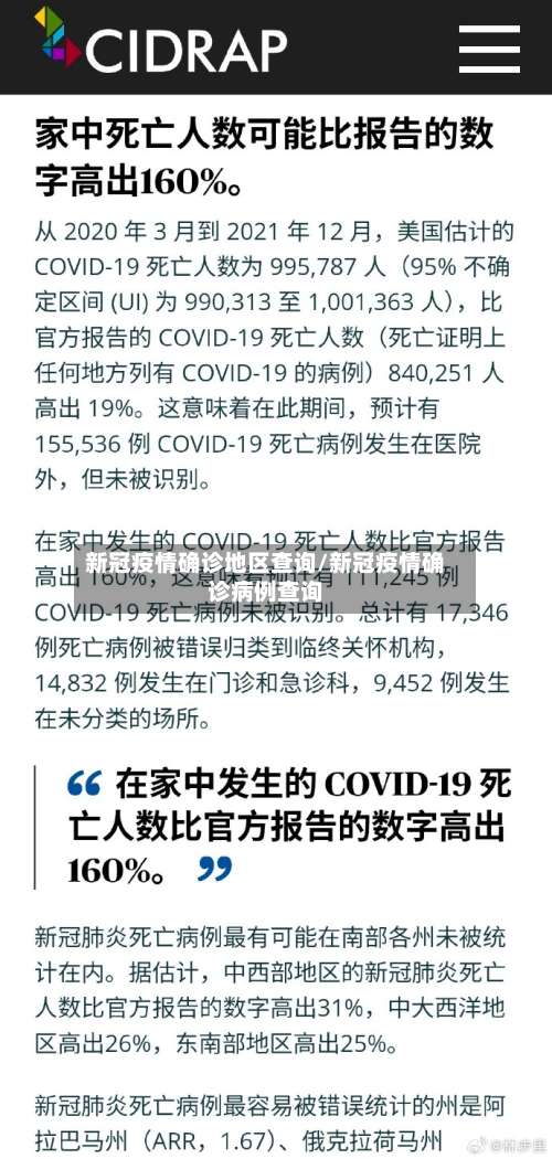 新冠疫情确诊地区查询/新冠疫情确诊病例查询-第1张图片