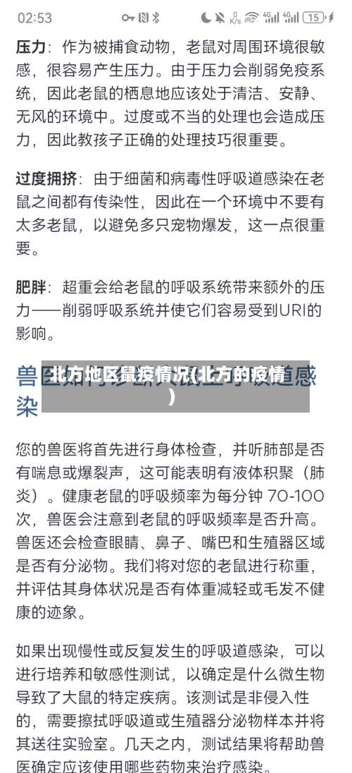 北方地区鼠疫情况(北方的疫情)-第1张图片