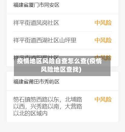 疫情地区风险自查怎么查(疫情风险地区查找)-第1张图片