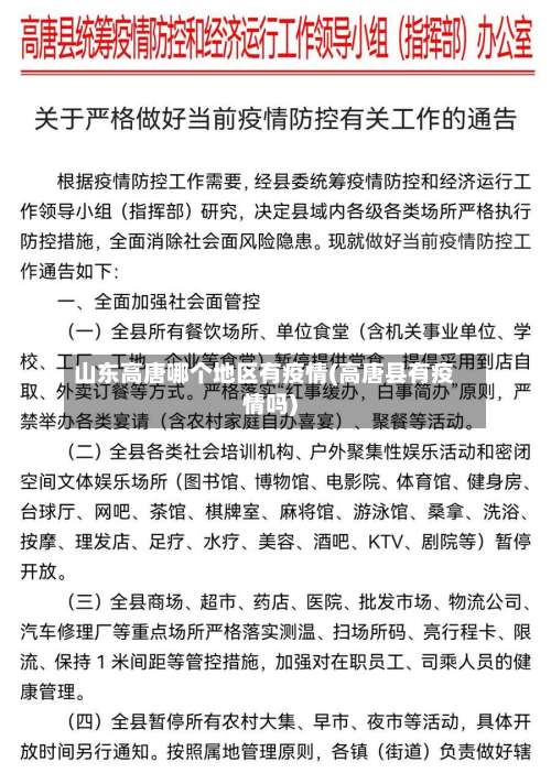 山东高唐哪个地区有疫情(高唐县有疫情吗)-第3张图片