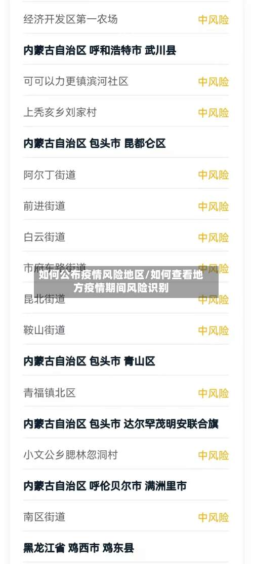 如何公布疫情风险地区/如何查看地方疫情期间风险识别-第1张图片