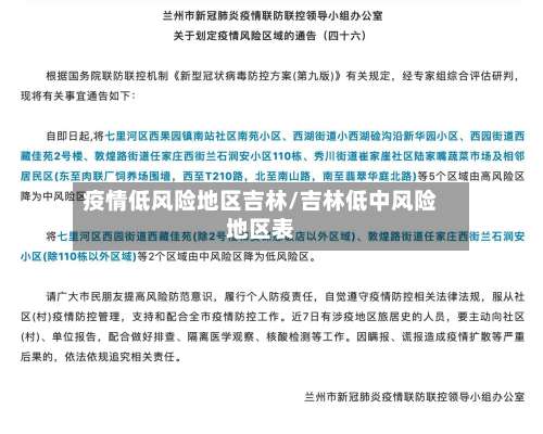疫情低风险地区吉林/吉林低中风险地区表-第2张图片
