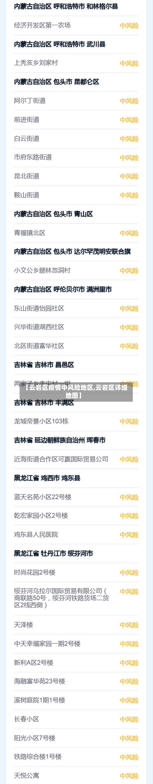 【云岩区疫情中风险地区,云岩区详细地图】-第1张图片