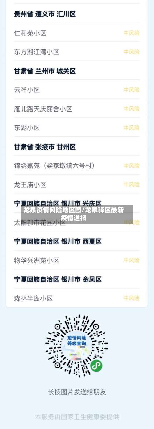 龙泉疫情风险地区图/龙泉驿区最新疫情通报-第1张图片