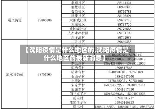 【沈阳疫情是什么地区的,沈阳疫情是什么地区的最新消息】-第1张图片